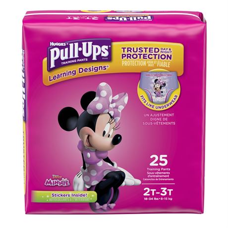 Huggies Pull-Ups Disney Junior Minnie 2T-3T Training Pants Girls 18-34 lbs